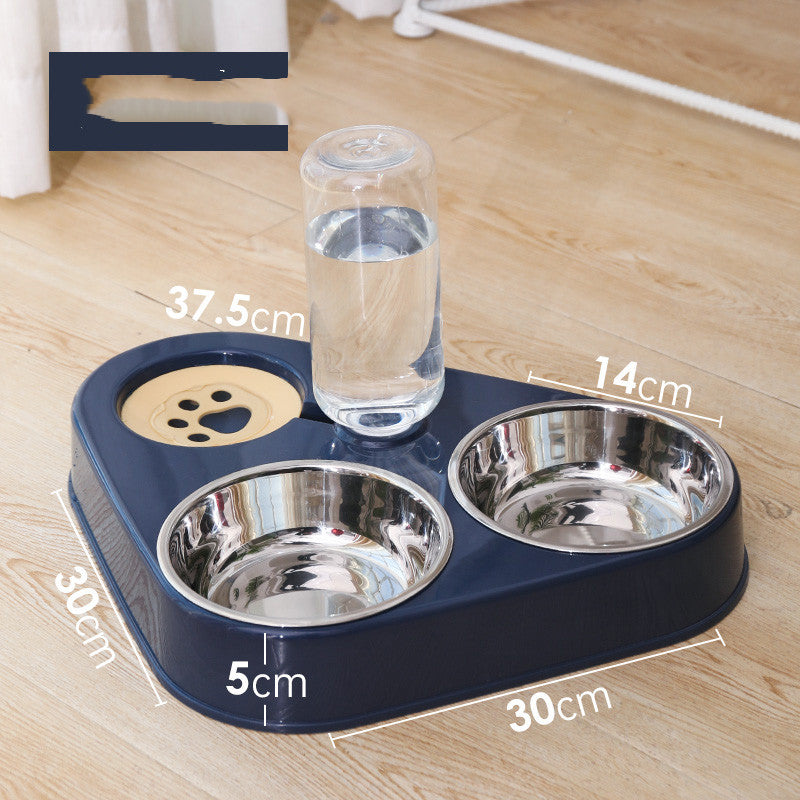 Dog Bowl Double Bowl Automatic Drinking Dog Food Bowl Rice Bowl