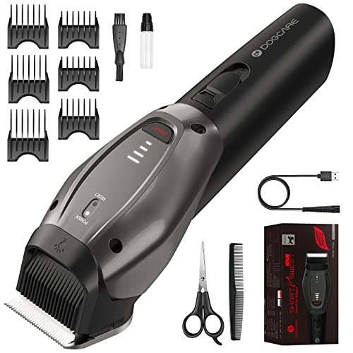 DOG CARE Smart Dog Clippers for Grooming with 3 Speeds, Auxiliary Light, Cordless Professional Dog Grooming Clippers, Low Noise Rechargeable Heavy-Duty Pet Hair Shaver for Dog Cat 2023 Upgraded