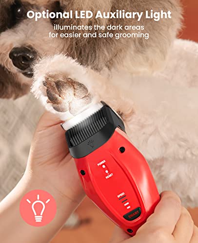 DOG CARE Smart Dog Clippers for Grooming with 3 Speeds, Auxiliary Light, Cordless Professional Dog Grooming Clippers, Low Noise Rechargeable Heavy-Duty Pet Hair Shaver for Dog Cat 2023 Upgraded