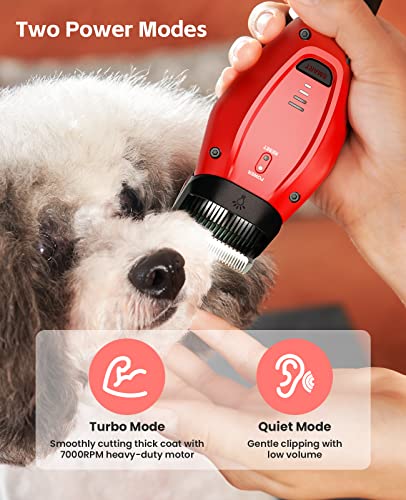 DOG CARE Smart Dog Clippers for Grooming with 3 Speeds, Auxiliary Light, Cordless Professional Dog Grooming Clippers, Low Noise Rechargeable Heavy-Duty Pet Hair Shaver for Dog Cat 2023 Upgraded