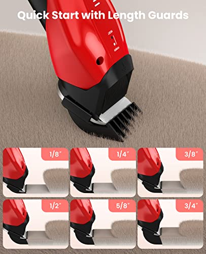 DOG CARE Smart Dog Clippers for Grooming with 3 Speeds, Auxiliary Light, Cordless Professional Dog Grooming Clippers, Low Noise Rechargeable Heavy-Duty Pet Hair Shaver for Dog Cat 2023 Upgraded