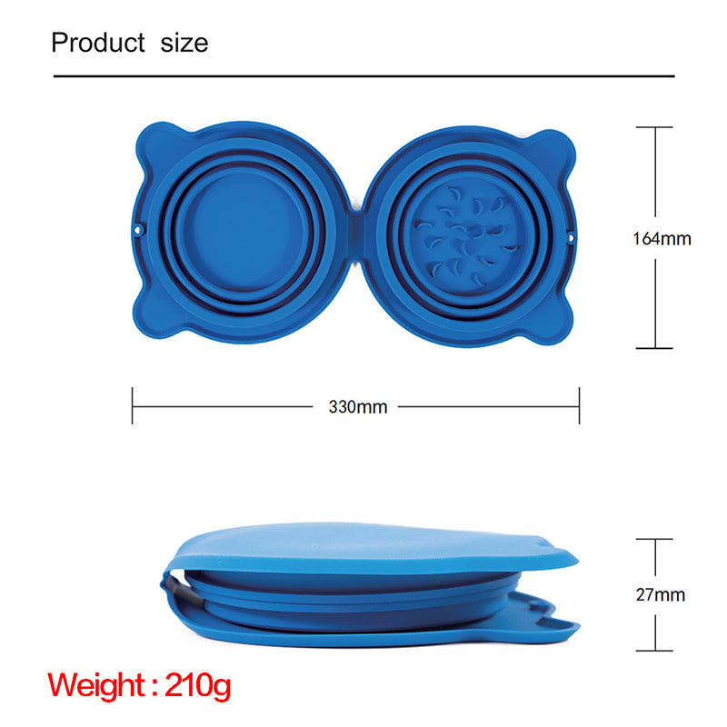 Cat Pet Folding Food Bowl Telescopic Portable